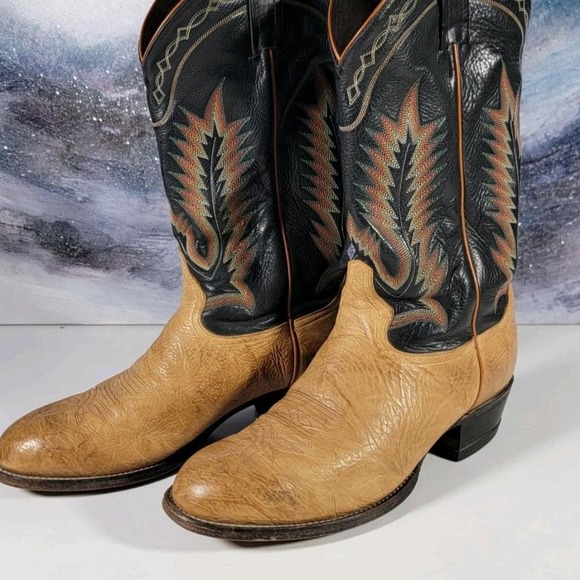 Size 11D USA Tony Lama 13" Pecan Brown Taurus Shoulder Leather Western Boot Mens - Picture 1 of 8